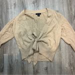 Banana Republic  100% Cashmere Neutral Cropped Tie Cardigan Quarter Sleeve XL Photo 0