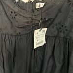 ZARA  Black Embroidered Mini Babydoll Dress Long Puff Sleeves Size XS NEW Photo 8