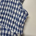 Anthropologie  The Peregrine Midi Dress Blue Gingham Plaid Smocked‎ Maxi Sz S Photo 4