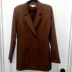 ZARA Chocolate Double-Breasted Blazer Photo 1