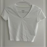 Wild Fable  Short Sleeve V-Neck Cropped T-Shirt White Small Photo 0