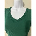 Michael Stars  Los Angeles Green V Neck Textured Sleeve T Shirt Top Womens Size M Photo 3