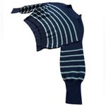 Free People  Easy Street Crop Navy Stripped Sweater XS Coastal Mock Neck Pullover Photo 5