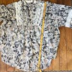 Bishop and Young Women’s  Floral Lace cropped sheer V-neck boho flouncy top Photo 4