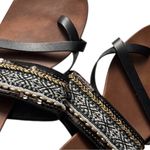 Black and Brown Strappy Jewwel Embellished Sandals Sz 7 Photo 1