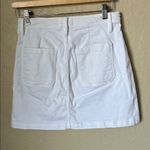 frame denim FRAME white side button mini stretch skirt Photo 4