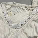 Free People  Adelia Ivory Cold Shoulder V Neck Long Sleeve Slub Tee size XS Photo 8