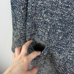 ZARA  Basic‎ Collection Textured Knit Tweed Blazer Jacket Medium Blue Office Chic Photo 3