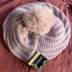 Pink Knit Beanie with Pom Pom Photo 0