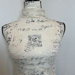 Buckle Black Lace Turtle Neck Sleeveless Top Ivory XS Photo 1