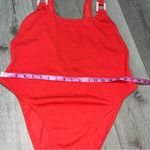 Aerie  Crinkle Birthday Scoop Cheekiest One Piece Swimsuit Red XXL NWOT Photo 6
