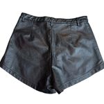 Princess Polly  Size 6 High Rise Sienna Shorts Black Faux Leather Baddie Motocore Photo 2