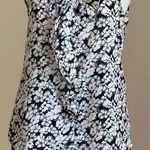 Ellie  Black White Pink Floral Sleeveless Front Ruffle Blouse Sz S Sleeve… Photo 0