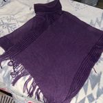 PLUM TURTLENECK PONCHO Knit Purple Eggplant OSFM Size undefined Photo 0