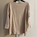 J Jill tunic top striped long‎ line crewneck beige/pumpkin Large Petite Orange Size undefined Photo 5