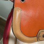 Etienne Aigner Leather Colorblock Satchel Shoulder Bag Turn Lock Purse Photo 7