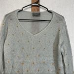 Wooden Ships Wooden Ships Slate Gray & Gold Polka Dot Mohair Wool Blend Long Sleeve Sweater Photo 1