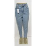 Topshop Premium Mom Jeans High Rise High Waisted Light Wash Denim Blue 32 x 32 Photo 1