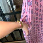 Old Navy  Block print maxi dress ruffle drop hem swing floral sleeveless bow tie Photo 6