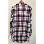 Splendid  Candy Cane Plaid Nightshirt Top Pajama Sleep Shirt Long Sleeve Red Photo 4