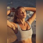 FP Movement Good Karma Square Neck sports Bra M/L Ice Grey top ribbed tank Gray Size M Photo 1