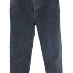 RE/DONE  70's Stove Pipe Jeans Raw Hem Button Fly High Waist Black 26 Photo 0