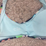 Aerie  Navy Floral Scoop Neck Bikini Top Photo 3