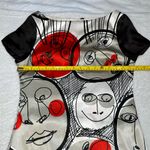 ZARA  Basic Dress Picasso Shift Size Small red silver Photo 6