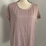 Barefoot Dreams Short Sleeve Blouse XS Mauve Pink Satin Lounge Shirt Soft Girl Photo 0