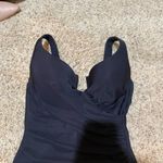 MiracleSuit Ruched One Piece Swimsuit Notched Neckline Black Photo 3