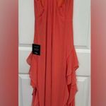 Lulus  XS Coral Ruffle Maxi Dress Sleeveless Strappy Send Offer 💖 Photo 4