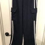 Commense Womens Side Panel Cargo Sweatpants Drawstring Long Pants Navy Large NWT Blue Photo 10