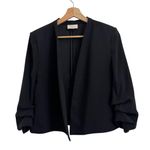 Loft Open Front Scrunched Sleeve Black Blazer Photo 0