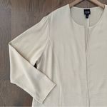 Eileen Fisher  Woman Textured 100% Silk Open Front Jacket Butter Yellow Cream 1X Photo 3