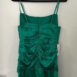 Bardot $139 Quinn Mini Ruched Dress Vivid Green Size Medium NWT Photo 4