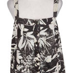 HD in Paris  Black White Tropical Floral Linen Top Size 4 Anthropologie Linen Top Photo 0