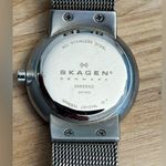 Skagen Denmark Ladies Watch Stainless Steel Mesh Bracelet Dial Ring Crystals Photo 8