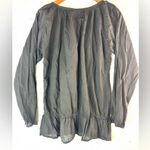 Panhandle Slim M Mexican Peasant Cotton Black Blouse with Floral Embroidery Size M Photo 2