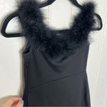 NBD Revolve X Marisole Off Shoulder Feather Trim Mini Black Dress Size XS Photo 7