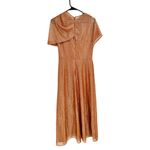 Lela Rose Shimmer Asymmetric Drape Detail Silk Blend Tulle Dress 6 Orange Photo 6