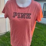 PINK - Victoria's Secret Victoria's Secret Pink Women's M Orange Short Sleeve Crew Neck Tee Photo 1