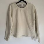 NWT J. Crew Factory Sz M Oversized Reversible Quilted Pullover Cream Gray BY985 Size M Photo 1