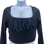 ASOS DESIGN Womans Blouse Size 16 Milkmaid Y2k Baby‎ Doll Whimsigoth Square Neck Black Photo 0