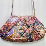 Source Unknown Vintage 1980s Quilted Painted Leather Paint‎ Splash Purse Handbag Multicolor Photo 0