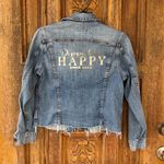 Lucky Brand  The Tomboy Trucker Dipped In Happy Since 2021 Jean Denim Jacket Photo 6
