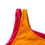 Peloton  Size M Endurance Rib One‎ Shoulder Sports Bra Orange Pink Layered Padded Photo 6