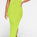 SKIMS  Summer Mesh Lace Deep Plunge Long Dress  Green Small NWT Photo 0