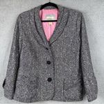 Aura  Jacket Women 14 Gray Vintage Tweed Speckled Circle Blazer Office Y2K Boho Photo 2