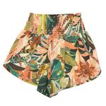 Aerie  Green and Orange Athletic Shorts with Tropical Print Photo 1