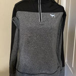 PINK - Victoria's Secret  Gray Quarter Zip Athletic Sweatshirt M Photo 0